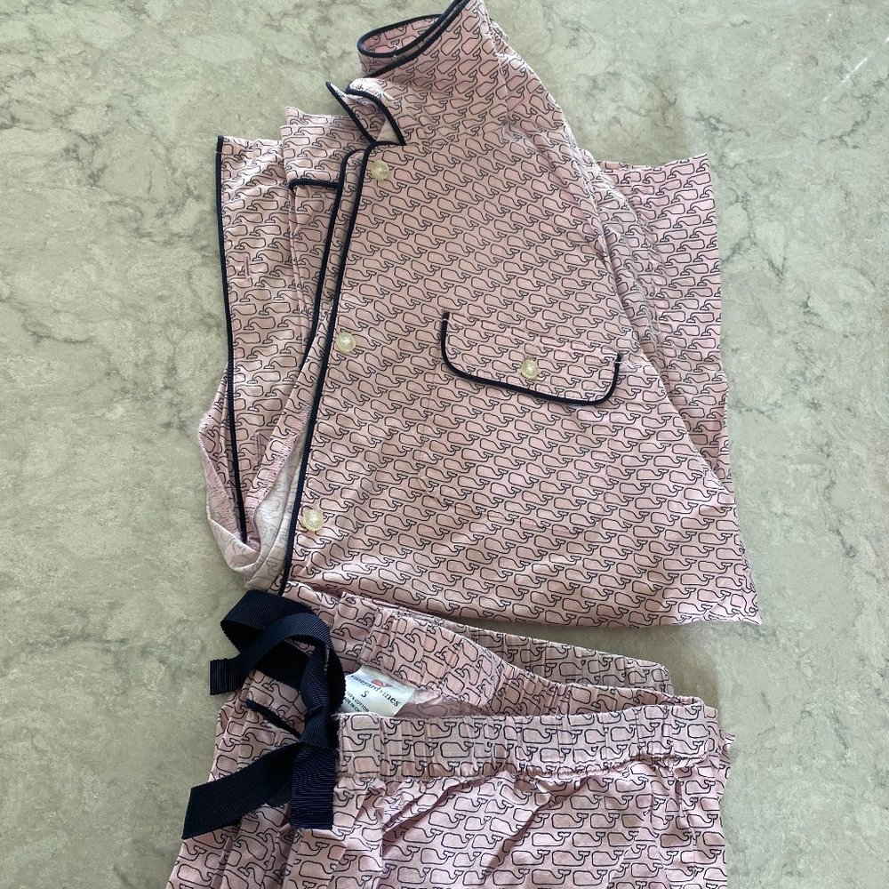 Vineyard Vines Matching Pink Whale Pajama Set